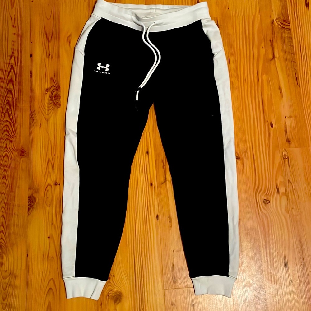 Black and White Womens UNDER ARMOUR Joggers